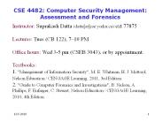 CSE 4482: Computer Security Management: Assessment and Forensics