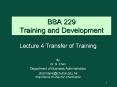 BBA 229 Training and Development PowerPoint PPT Presentation