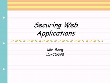 Securing Web Applications
