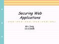 Securing Web Applications PowerPoint PPT Presentation