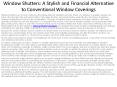 A Stylish and Financial Alternative to Conventional Window Coverings PowerPoint PPT Presentation