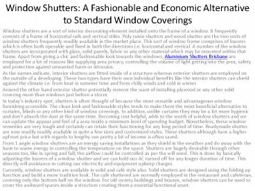 External Shutters Brisbane