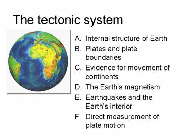 The tectonic system