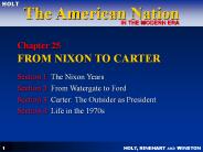 Chapter 25 FROM NIXON TO CARTER