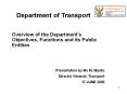 Department of Transport PowerPoint PPT Presentation