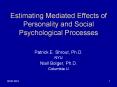 Estimating Mediated Effects of Personality and Social Psychological Processes PowerPoint PPT Presentation