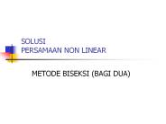 SOLUSI PERSAMAAN NON LINEAR