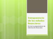 Transparencia de los estados financieros