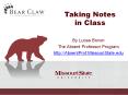 Taking Notes in Class PowerPoint PPT Presentation