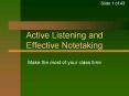 Active Listening and Effective Notetaking PowerPoint PPT Presentation