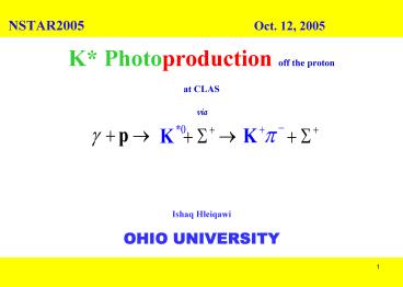 K* Photoproduction off the proton