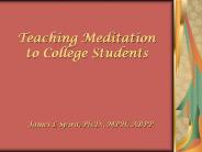Teaching Meditation