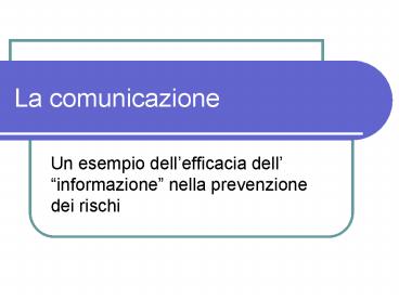 La comunicazione