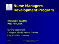 Nurse Managers Development Program PowerPoint PPT Presentation