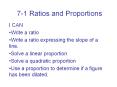7-1 Ratios and Proportions PowerPoint PPT Presentation