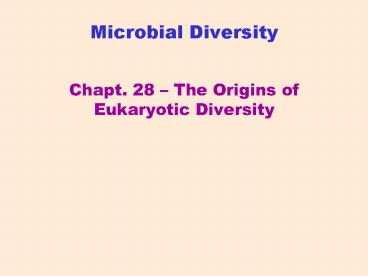 Microbial Diversity