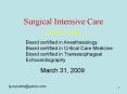 Surgical Intensive Care PowerPoint PPT Presentation