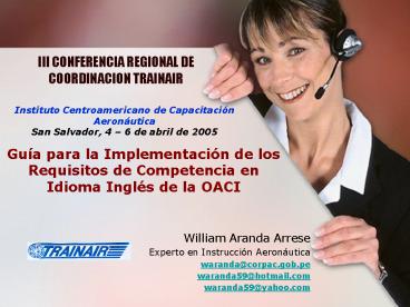 III CONFERENCIA REGIONAL DE COORDINACION TRAINAIR