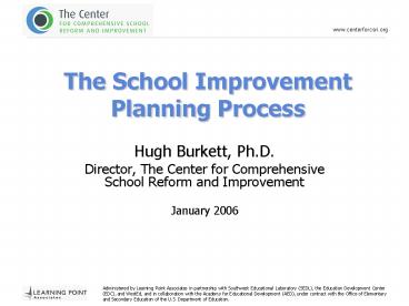 The School Improvement Planning Process