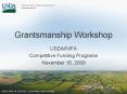Grantsmanship Workshop PowerPoint PPT Presentation