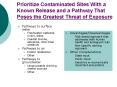 Prioritize Contaminated Sites With a Known Release and a Pathway That Poses the Greatest Threat of Exposure PowerPoint PPT Presentation