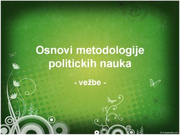 Osnovi metodologije politickih nauka