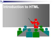 Introduction to HTML