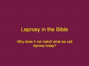 Leprosy in the Bible