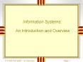 Information Systems:  An Introduction and Overview PowerPoint PPT Presentation