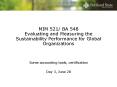 MIM 521/ BA 548 Evaluating and Measuring the Sustainability Performance for Global Organizations PowerPoint PPT Presentation