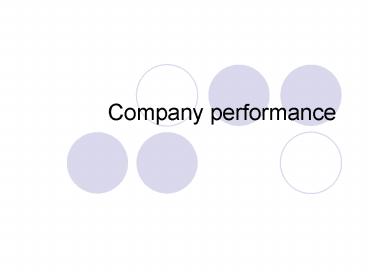 Company performance