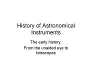 History of Astronomical Instruments