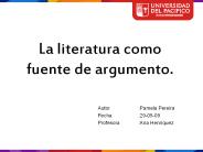 La literatura como fuente de argumento.