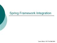 Spring Framework Integration