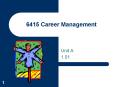 6415 Career Management PowerPoint PPT Presentation