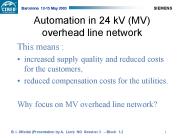 Automation in 24 kV (MV) overhead line network