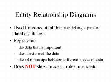 Entity Relationship Diagrams
