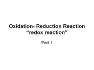 Oxidation- Reduction Reaction 