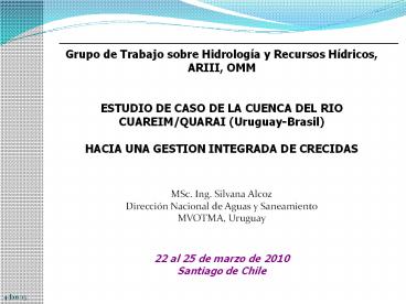 Grupo de Trabajo sobre Hidrolog