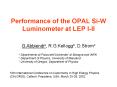 Performance of the OPAL Si-W Luminometer at LEP I-II PowerPoint PPT Presentation