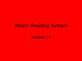 Wilson Reading System PowerPoint PPT Presentation