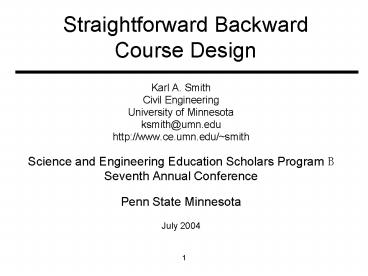 Straightforward Backward Course Design