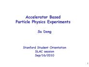 Accelerator Based Particle Physics Experiments