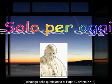 Decalogo di un terziario..