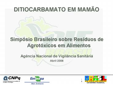 DITIOCARBAMATO EM MAM