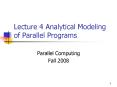 Lecture 4 Analytical Modeling of Parallel Programs PowerPoint PPT Presentation