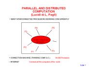 PARALLEL AND DISTRIBUTED COMPUTATION (Lucidi di L. Pagli)