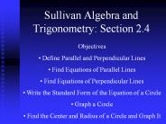 Sullivan Algebra and Trigonometry: Section 2.4