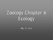 Zoology Chapter 6 Ecology