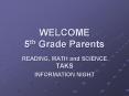 WELCOME 5th Grade Parents PowerPoint PPT Presentation